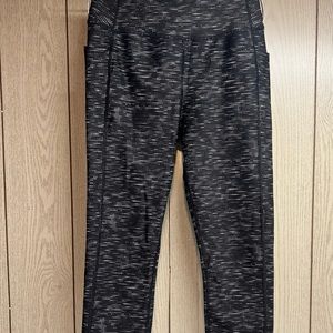 Athletic Works Active Leggings Polka For Wht Blk  DriWorks Breathable S 4-6